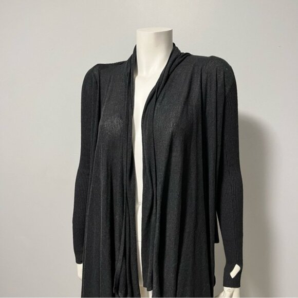Lululemon Dark Grey Cashmere Blend Express Yourself Open Drape Cardigan size 4 - Picture 6 of 8
